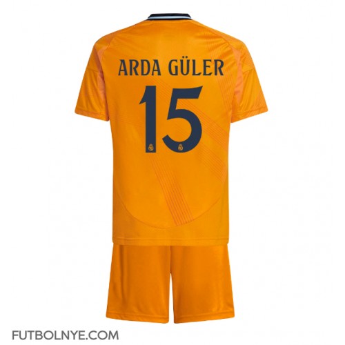 Camiseta Real Madrid Arda Guler #15 Visitante Equipación para niños 2024-25 manga corta (+ pantalones cortos)